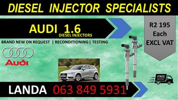 AUDI 1.6 DIESEL INJECTORS FOR SALE OR RECON WITH WARRANTY 