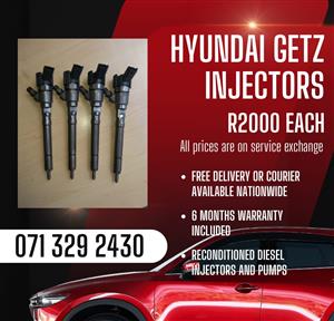 HYUNDAI GETZ INJECTORS FOR SALE WITH WARRANTY INCLUDED 