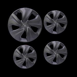 16″ Matt Black & Carbon Fibre Look Wheel Caps (set of 4)