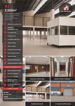 A2 – 2,505m² Modern Factory, Warehouse, Distribution Facility To Let