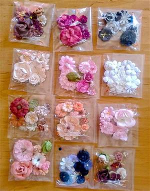  PREMIUM PAPER FLOWER EMBELLISHMENT PACKS 