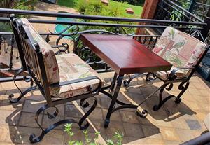 JUMBO WROUGHT IRON CHAIRS WITH TABLE FOR SALE!
