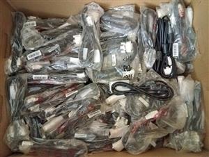 Box of about 100 DVI screen cables. 