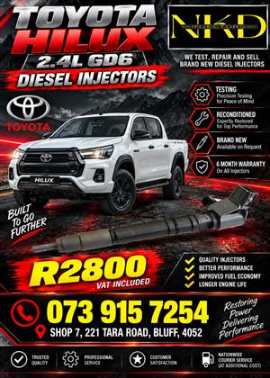 Toyota Hilux 2.4L GD6 Diesel Injectors 