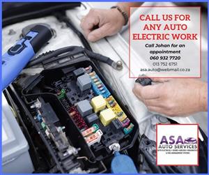 WE AT ASA AUTO SERVICES SPECIALIZES IN THE FOLLOWING. PENSIONERS PAY HALF PRICE 