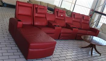 RED LEATHER ELECTRIC RECLINER S064961E