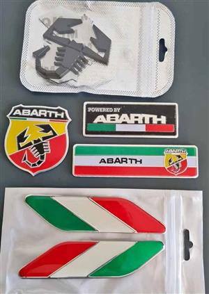 Fiat Arbarth badges emblems decals stickers