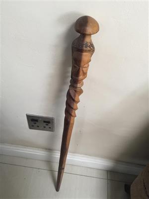 Mahogany & Yellow wood carved curio stick