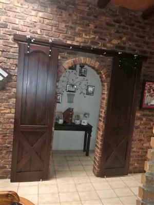 Barn Doors and track set with 60mm wheels