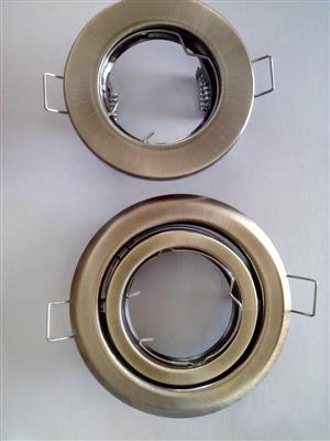 Downlight Fittings: Single Ring (Fixed) and Double Ring with Swivel/Tilt Function in assorted colours.