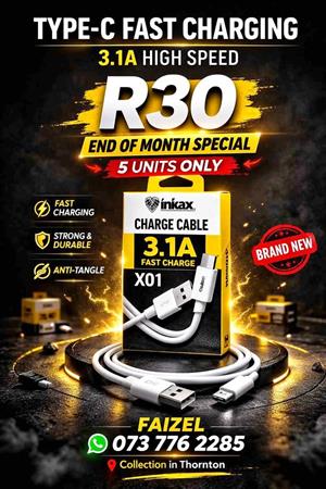 Type-C Fast Charging Cable 3.1A – R30 – Thornton