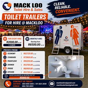 Trailer Toilets For Hire & Sale