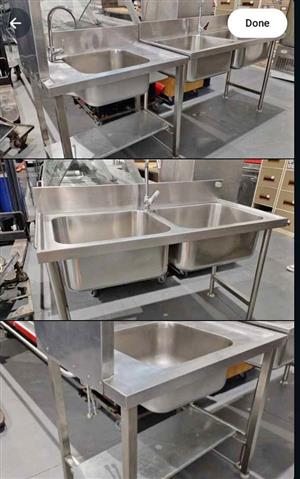 Stainless steel single and double basin sink