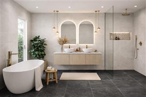 Style Cement Grey Bathroom wall tiles 300x600 A Grade 