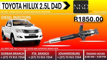 Toyota Hilux 2.5L Diesel Injectors 