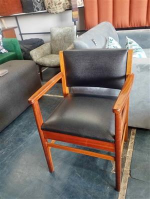 Wooden chair - newly upholstered