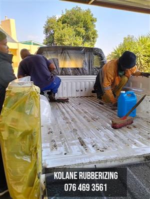 Rubber coating for bakkies, containers and etc
