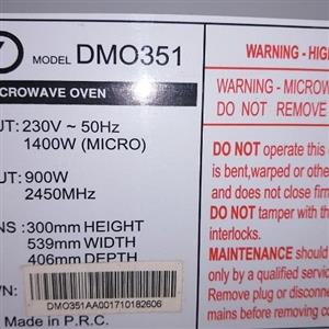 Microwave Defy DMO351 selling for spares. 