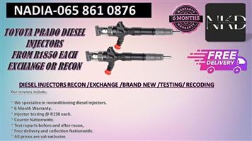 TOYOTA PRADO DIESEL INJECTORS RECON WITH TESST REPORT