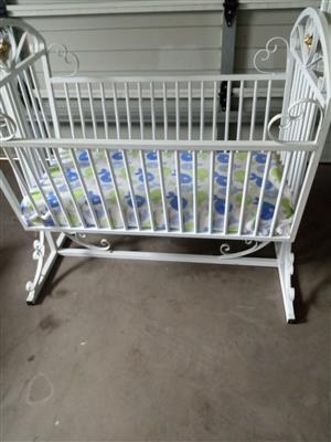 Hand crafted wrought iron baby crib