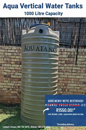 AQUA VERTICAL WATER TANKS FOR SALE