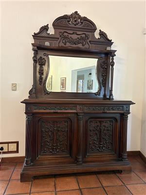 European late Victorian carved Mirror-back sideboard