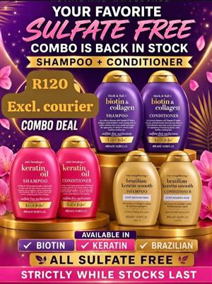 Shampoo & conditioner combo available on order only