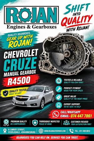 CHEVROLET CRUZE MANUAL GEARBOX 