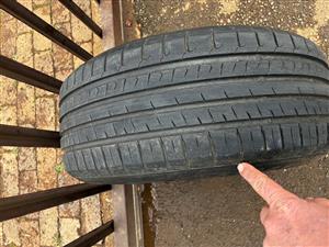 Tyre 225 55 16 only 1 available