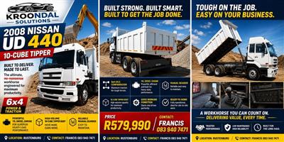 2008 Nissan UD 440 10 cube tipper