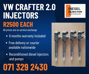 VW CRAFTER 2.0 INJECTORS FOR SALE WITH WARRANTY 