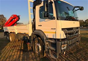 2011 Mercedes Benz Axor 2628 truck with HMF 3000 Crane for sale