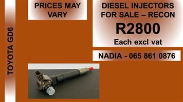 TOYOTA GD6 DIESEL INJECTORS FOR SALE OR TO RECON NATIONWIDE
