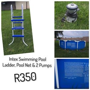 Intex Swimming Pool / Ladder / Pool Net and 2 Pumps