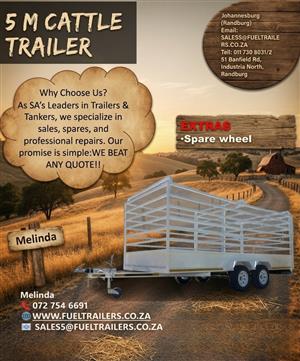 5m Cattle / Animal Trailers  
