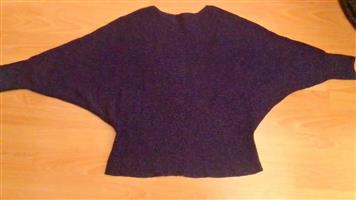 Jersey top blue with glitter effect S/M