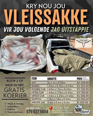 Jagsakke, vleisskema met goeie insulasie