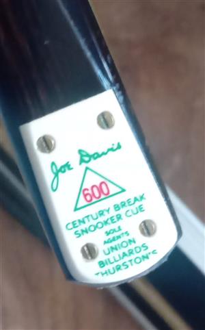 Authentic Peradon Joe Davis 600 "Century Break" Snooker Cue