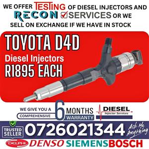 Toyota D4D diesel injectors for sale on exchange or to recon