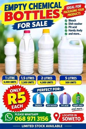 Empty chemical bottles for sale