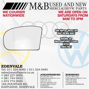 Side Mirror Glass Left Side (Brand New) Suitable for Mercedes-Benz C-Class W  R850 Eac