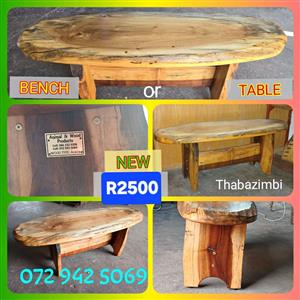 Live edge robuustic  bench /  table / garden bench / TV Stand /stoep bank