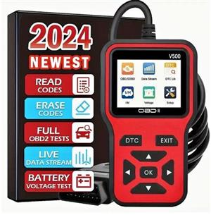 V500 – OBDII Car Diagnostic Tool - OBDII Scanner & Voltage Tester for Engine Fault Codes