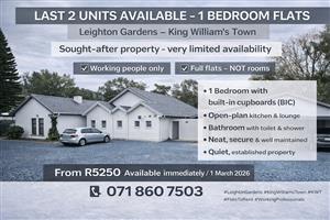 ONE BEDROOM FLAT QUONCE