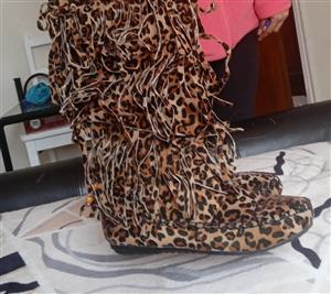 Leopard print boots