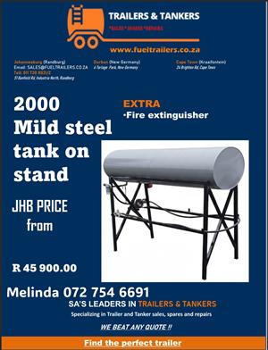 2000L Mild Steel Tank on Stand