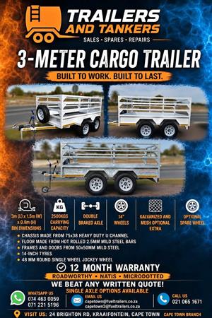 2026 Trailers&Tankers C300D- 3m double axle Cargo Trailer/ Utility Trailer