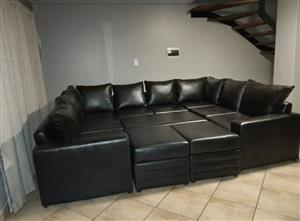 Beautiful u shape couch versatile can be sold separately as an option as well.