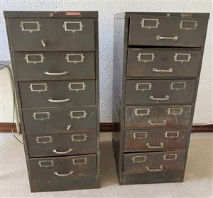 Two Mathieson and Ashley LTD, Vintage metal filing cabinets