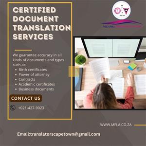 Expert Legal Translation services, Cape town